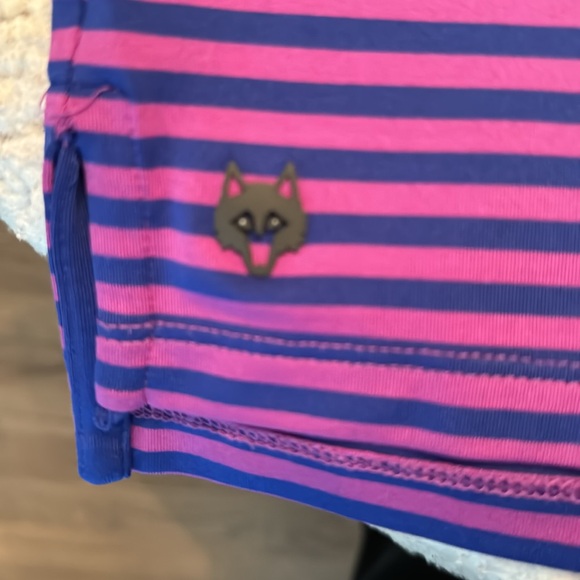 Greyson Golf Polo Size Large Purple/Blue Stripes - Picture 4 of 5